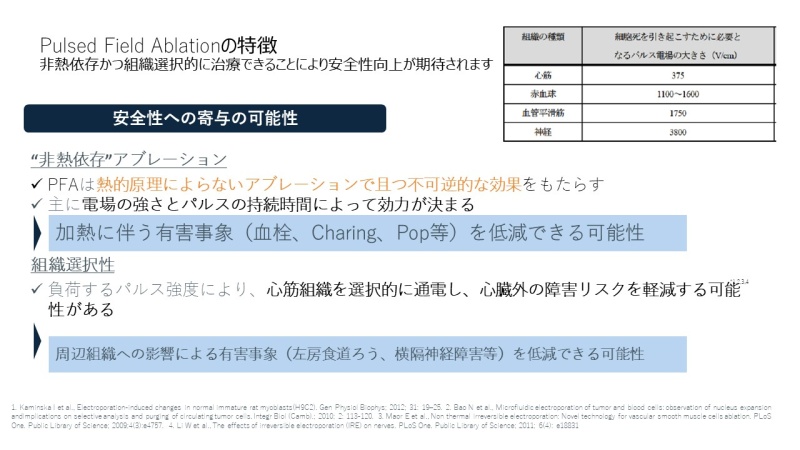 パルスフィールドアブレーションの特徴2